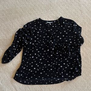 Daniel Rainn Black and White Patterned Blouse